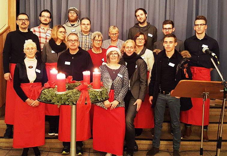 Heiligabendfeier ffür Alleinstehende 2017 Euskirchen - Gruppe der ehrenamtlichen Helfer